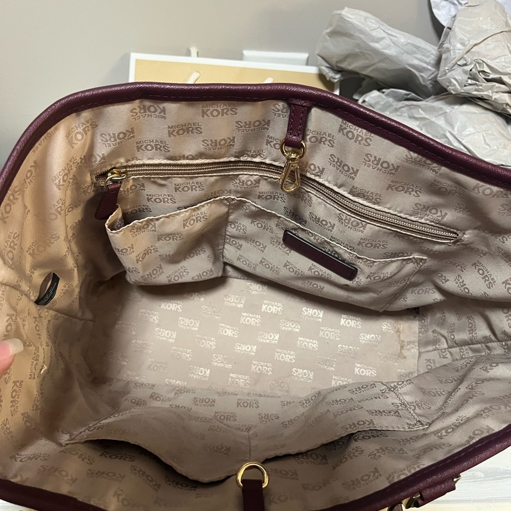 Michael Kors Plum Tote with Gold Accents - Picture 9 of 9